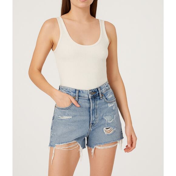 BDG Urban Outfitters Surf Short Size 26 High Rise Distressed Cutoff Jean Shorts - Picture 1 of 9